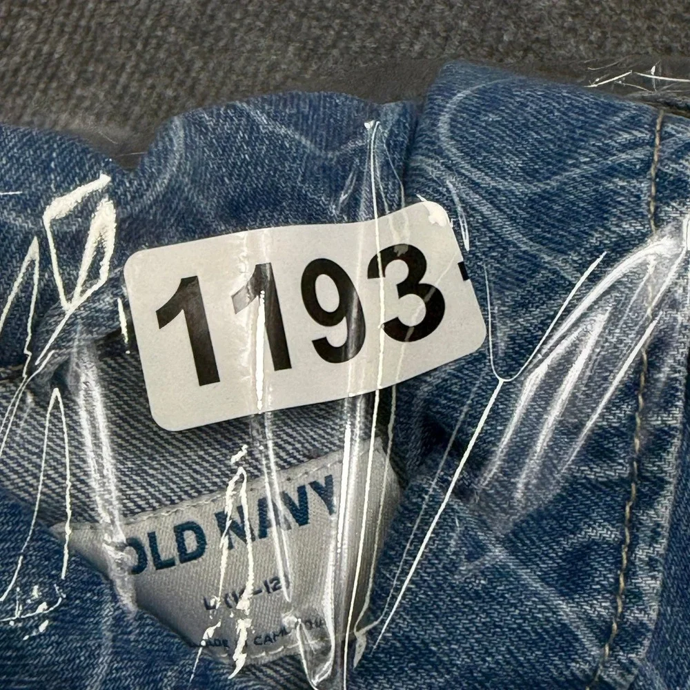 Old Navy Kids Blue Denim Heart Print Trucker Jacket Size L 10-12